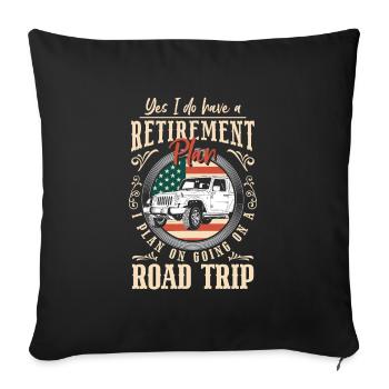 Vacances en plein air Voiture Nouveau Monde - Housse de coussin décorative 45 x 45 cm - noir - Devant