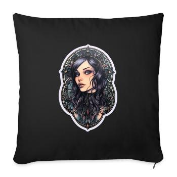 Goth Girl Gothic Mystisch Horror Geheimnisvoll - Sofakissenbezug 45 x 45 cm - Schwarz - Vorne