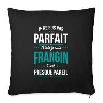 Je ne suis pas parfait mais je suis Frangin - Housse de coussin décorative 45 x 45 cm - noir - Devant