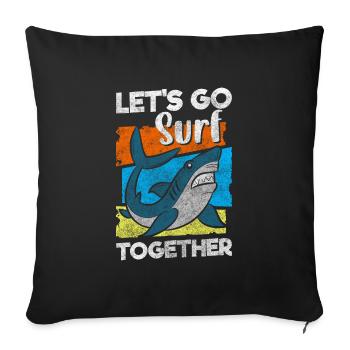 Shark Fin Angler King - Sofa pillowcase 17,3'' x 17,3'' (45 x 45 cm) - black - Front