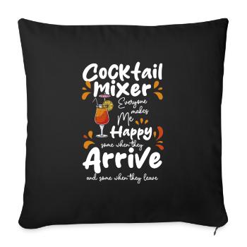 Barkeeper Getränke Mischgetränk Pina Colada - Sofakissenbezug 45 x 45 cm - Schwarz - Vorne