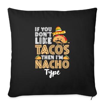 Taco Tortilla Spanish Food Truck - Sofa pillowcase 17,3'' x 17,3'' (45 x 45 cm) - black - Front