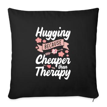 Cuddling girlfriend - Sofa pillowcase 17,3'' x 17,3'' (45 x 45 cm) - black - Front