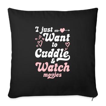 Cuddling Teddy Bear Relationship Romantic - Sofa pillowcase 17,3'' x 17,3'' (45 x 45 cm) - black - Front