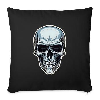 Skull Skull Skull Bone Jaw - Sofa pillowcase 17,3'' x 17,3'' (45 x 45 cm) - black - Front