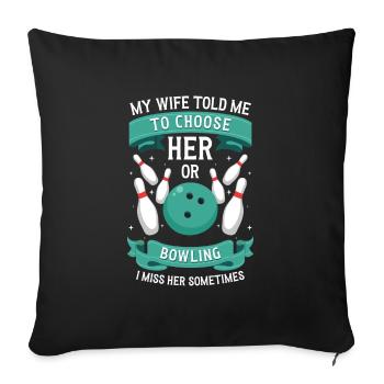 Bowling Player - Sofa pillowcase 17,3'' x 17,3'' (45 x 45 cm) - black - Front