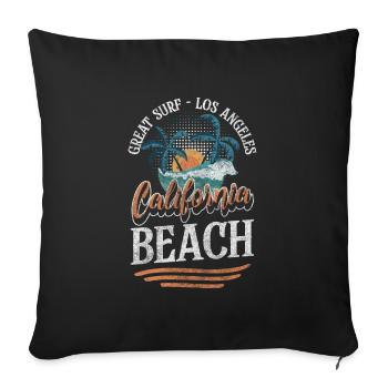 Excursion d’été en mer et en mer - Housse de coussin décorative 45 x 45 cm - noir - Devant