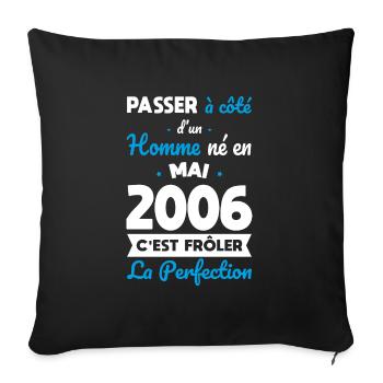 Birthday 18 years old - Born in May 2006 - Sofa pillowcase 17,3'' x 17,3'' (45 x 45 cm) - black - Front
