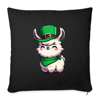 Cute Llama St. Patrick's Day Cartoon - Sofa pillowcase 17,3'' x 17,3'' (45 x 45 cm) - black - Front