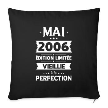 18th Anniversary - May 2006 Perfection - Sofa pillowcase 17,3'' x 17,3'' (45 x 45 cm) - black - Front
