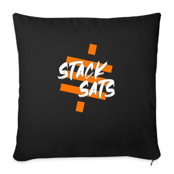 Bitcoin Satoshi BTC Stack Sats Hodl Crypto Logo - Sofakissenbezug 45 x 45 cm - Schwarz - Vorne