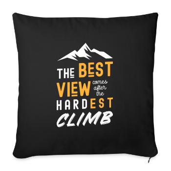 Alpinisme, Sommet, Nature Aventure - Housse de coussin décorative 45 x 45 cm - noir - Devant