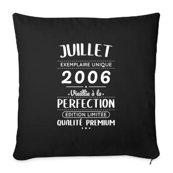 18th Anniversary - July 2006 Perfection - Sofa pillowcase 17,3'' x 17,3'' (45 x 45 cm) - black - Front