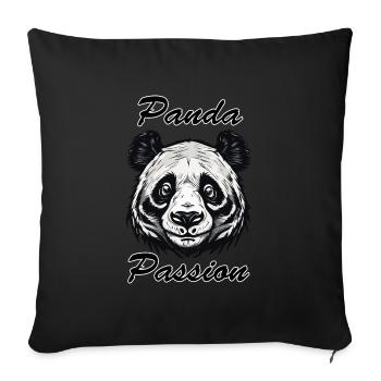 Panda / Animal / Zoo / Bamboo / Wild / Childlike - Sofa pillowcase 17,3'' x 17,3'' (45 x 45 cm) - black - Front