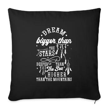 Rêve Plume Souhait Rêves - Housse de coussin décorative 45 x 45 cm - noir - Devant