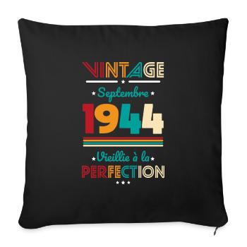 80 Years Anniversary - Vintage - September 1944 - Sofa pillowcase 17,3'' x 17,3'' (45 x 45 cm) - black - Front