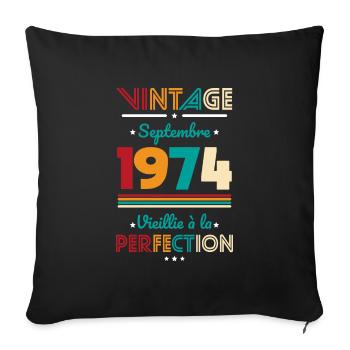 50th Anniversary - Vintage - September 1974 - Sofa pillowcase 17,3'' x 17,3'' (45 x 45 cm) - black - Front