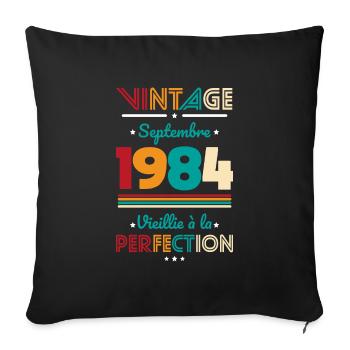 40 Years Anniversary - Vintage - September 1984 - Sofa pillowcase 17,3'' x 17,3'' (45 x 45 cm) - black - Front