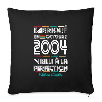 20 Year Anniversary - Made in October 2004 - Sofa pillowcase 17,3'' x 17,3'' (45 x 45 cm) - black - Front