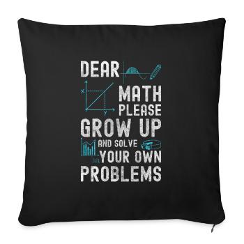 Student Learning Instructor - Sofa pillowcase 17,3'' x 17,3'' (45 x 45 cm) - black - Front