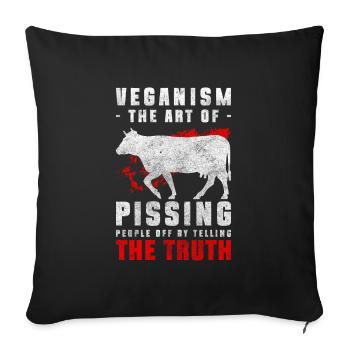 Bien-être animal végétalien Santé biologique - Housse de coussin décorative 45 x 45 cm - noir - Devant
