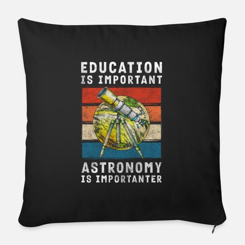Universum Galaxie Hobby - Sofakissenbezug 45 x 45 cm - Schwarz