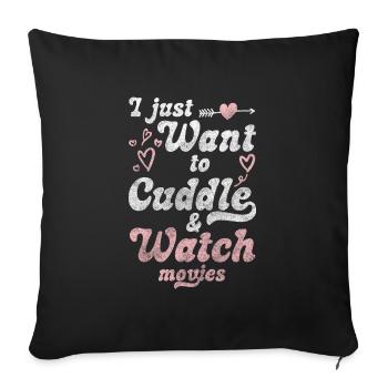 Câlin d’amour - Housse de coussin décorative 45 x 45 cm - noir - Devant