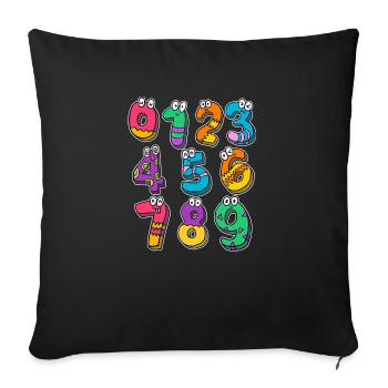 Funny Number Maths Back To School Teacher Kids - Sofa pillowcase 17,3'' x 17,3'' (45 x 45 cm) - black - Front