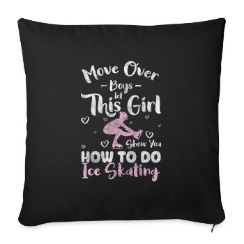 Patineurs Crème glacée Sports d’hiver Danse sur glace - Housse de coussin décorative 45 x 45 cm - noir - Devant