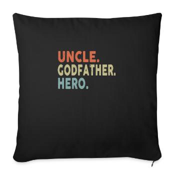 Uncle Godfather Hero - Sofa pillowcase 17,3'' x 17,3'' (45 x 45 cm) - black - Front