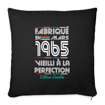 60th Anniversary - Made in March 1965 - Sofa pillowcase 17,3'' x 17,3'' (45 x 45 cm) - black - Front