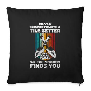 Craftsmen Tiles Workers Construction Site Managers - Sofa pillowcase 17,3'' x 17,3'' (45 x 45 cm) - black - Front