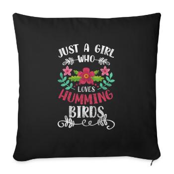 Bird Animals Love Spring - Sofa pillowcase 17,3'' x 17,3'' (45 x 45 cm) - black - Front