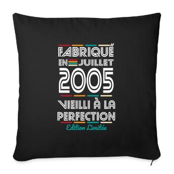 20 Year Anniversary - Made in July 2005 - Sofa pillowcase 17,3'' x 17,3'' (45 x 45 cm) - black - Front