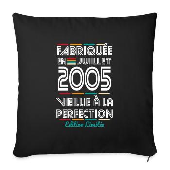20 Year Anniversary - Made in July 2005 - Sofa pillowcase 17,3'' x 17,3'' (45 x 45 cm) - black - Front