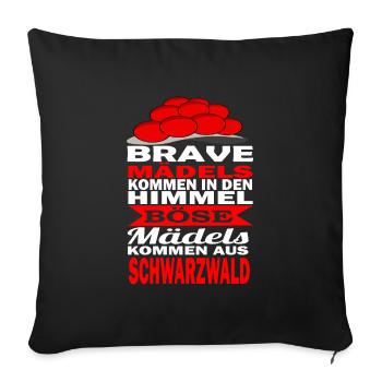 Schwarzwaldmädel Bollenhut Schwarzwald Spruch - Sofakissenbezug 45 x 45 cm - Schwarz - Vorne
