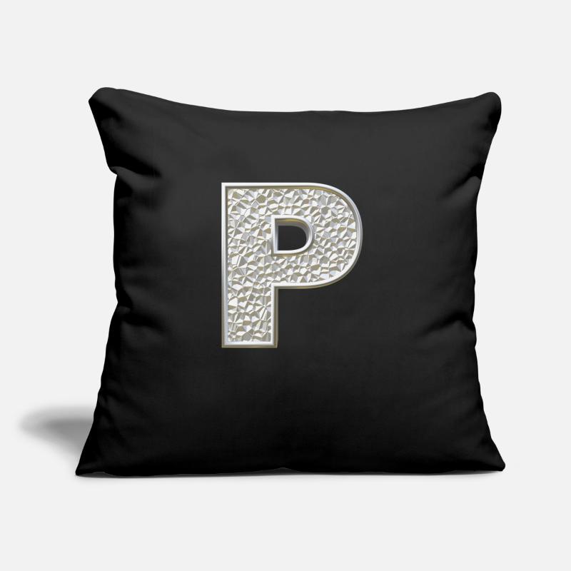 P, lettre, lettre P, initiale, initiale P, monogramme, Housse de coussin décorative 45 x 45 cm