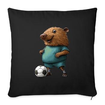 Taupes de football - Housse de coussin décorative 45 x 45 cm - noir - Devant