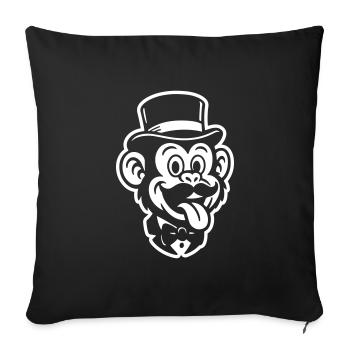 Singe Gentleman Bande dessinée - Housse de coussin décorative 45 x 45 cm - noir - Devant