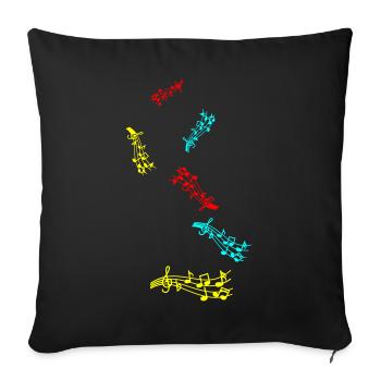 Musical notes sign - Sofa pillowcase 17,3'' x 17,3'' (45 x 45 cm) - black - Front