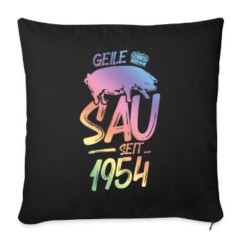 1954 Geile Sau - Sofakissenbezug 45 x 45 cm - Schwarz - Vorne