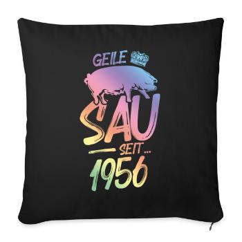 1956 Geile Sau - Sofakissenbezug 45 x 45 cm - Schwarz - Vorne