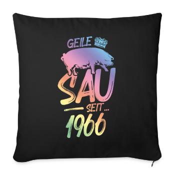 1966 Geile Sau - Sofakissenbezug 45 x 45 cm - Schwarz - Vorne