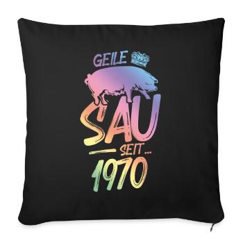 1970 Geile Sau - Sofakissenbezug 45 x 45 cm - Schwarz - Vorne