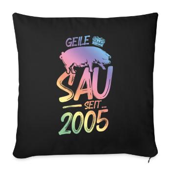 2005 Geile Sau - Sofakissenbezug 45 x 45 cm - Schwarz - Vorne