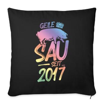 2017 Geile Sau - Sofakissenbezug 45 x 45 cm - Schwarz - Vorne