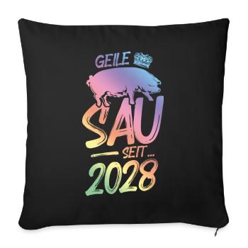 2028 Geile Sau - Sofakissenbezug 45 x 45 cm - Schwarz - Vorne