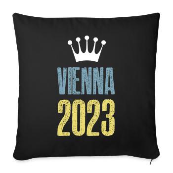 Vienna 2023 Wien Krone - Sofa pillowcase 17,3'' x 17,3'' (45 x 45 cm) - black - Front