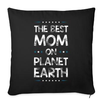 Meilleure maman Mom Citation Maman - Housse de coussin décorative 45 x 45 cm - noir - Devant