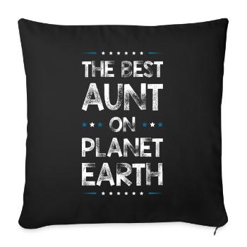 Best Aunt Saying - Sofa pillowcase 17,3'' x 17,3'' (45 x 45 cm) - black - Front